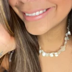Boucles d’oreilles en perles pour mariée par Christine Driot à Lyon